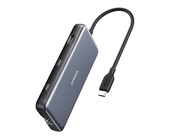 Концентратор USB-C 8-in-1 1xUSB-C PD100W + 1xHDMI + 2xUSB-A + 1xUSB-C 10Gbps + 1xRJ45 + SD black Anker (A83830A2)