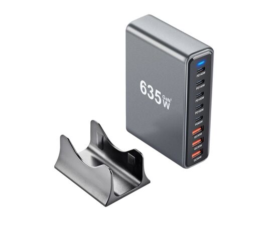 Зарядное устройство XoKo 2xUSB-C PD3.1 140W + 2xUSB-C PD100W + 1xUSB-C PD65W + 3xUSB QC30W GaN (QC-600), изображение 2