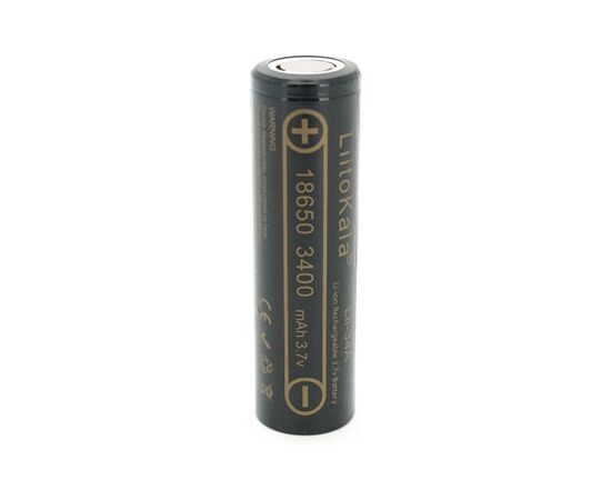 Аккумулятор 18650 3400mah (3250-3350mah), 3.7V(2.75-4.2V), Black Liitokala (Lii-34A)