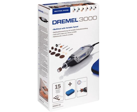 Гравер Dremel 3000-15 130Вт 10000-33000об/мин, 15 насадок 0.55кг (F.013.300.0JA), изображение 3