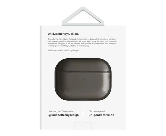 Чехол для наушников Uniq Glase AirPods Pro 2 gen Glossy Smoke (8886463683590), изображение 4