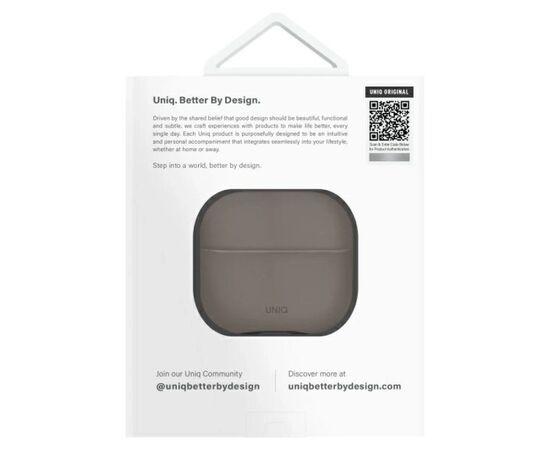 Чохол для навушників Uniq Lyden DS AirPods 4 Flint Grey (8886463691335), зображення 4