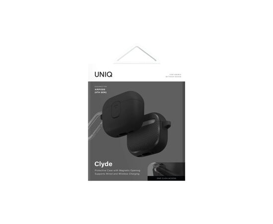 Чохол для навушників Uniq Clyde для AirPods 4 Lock Case Black (8886463693193), зображення 5