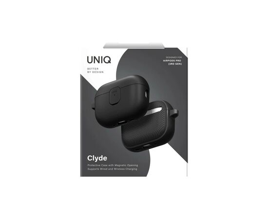 Чехол для наушников Uniq Clyde для AirPods Pro 3 gen Black/Grey (8886463696965), изображение 6