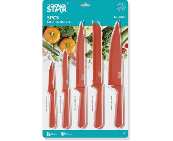 Набор ножей WINNINGSTAR ST-7804 5 предметів Red (WNNGS-ST-7804-RD), изображение 7