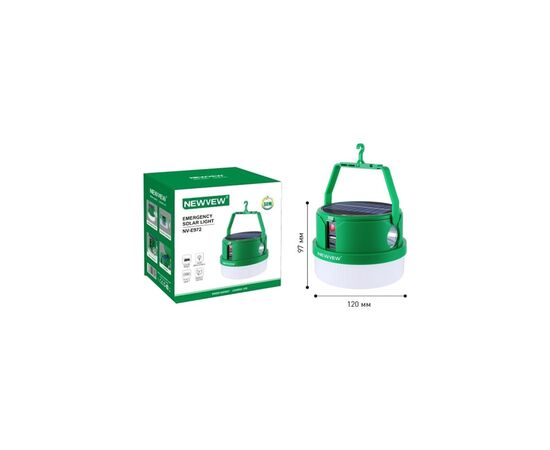 Фонарь NEWVEW NV-E972 50W Solar Panel 2400mAh Green (NWVW-NV-E972-GN), изображение 4