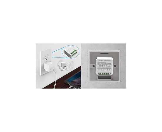 Умное реле TUYA Wifi 16A 2-канальный (HS084028), изображение 3
