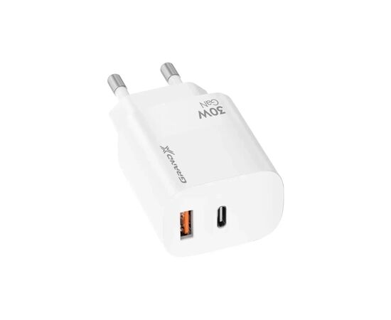 Зарядное устройство Grand-X GaN 1xUSB-C + 1xUSB QC3.0 36W white (CH-360W), изображение 4