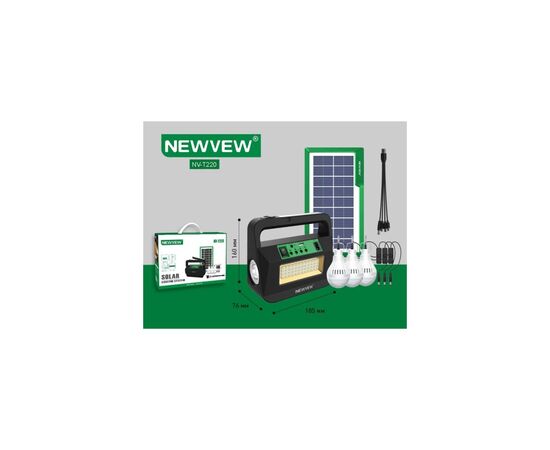 Фонарь NEWVEW комплект NV-T220 Solar Panel 4500mAh (NWVW-NV-T220-GN), изображение 6