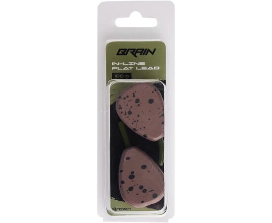 Грузило Brain In-Line Flat Lead 100g 2шт/уп Brown (1858.32.16), изображение 2