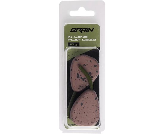 Грузило Brain In-Line Flat Lead 110g 2шт/уп Brown (1858.32.17), изображение 2