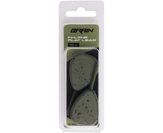 Грузило Brain In-Line Flat Lead 110g 2шт/уп Green (1858.32.07), зображення 2
