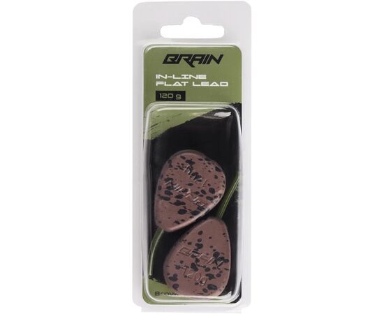Грузило Brain In-Line Flat Lead 120g 2шт/уп Brown (1858.32.18), зображення 2