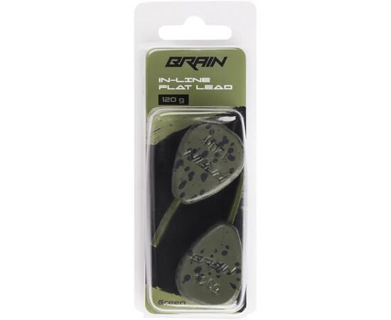 Грузило Brain In-Line Flat Lead 120g 2шт/уп Green (1858.32.08), зображення 2