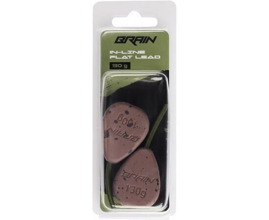Грузило Brain In-Line Flat Lead 130g 2шт/уп Brown (1858.32.19), зображення 2
