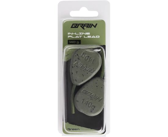 Грузило Brain In-Line Flat Lead 140g 2шт/уп Green (1858.32.10), зображення 2