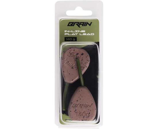 Грузило Brain In-Line Flat Lead 140g 2шт/уп Brown (1858.32.20), изображение 2