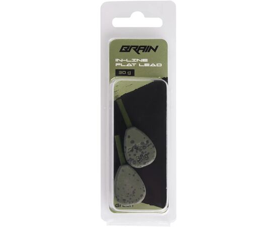Грузило Brain In-Line Flat Lead 30g 2шт/уп Green (1858.32.02), изображение 2