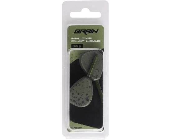 Грузило Brain In-Line Flat Lead 56g 2шт/уп Green (1858.32.04), зображення 2