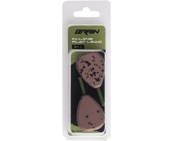 Грузило Brain In-Line Flat Lead 84g 2шт/уп Brown (1858.32.15), изображение 2