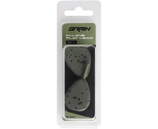 Грузило Brain In-Line Flat Lead 84g 2шт/уп Green (1858.32.05), изображение 2