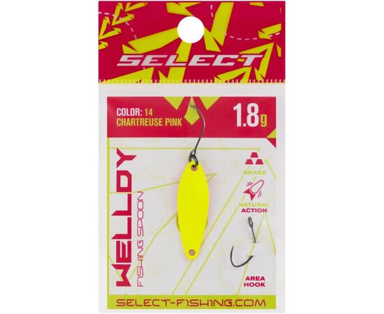 Блешня Select Welldy 1.8g 31mm 14 Chartreuse Pink (1870.80.91), зображення 2