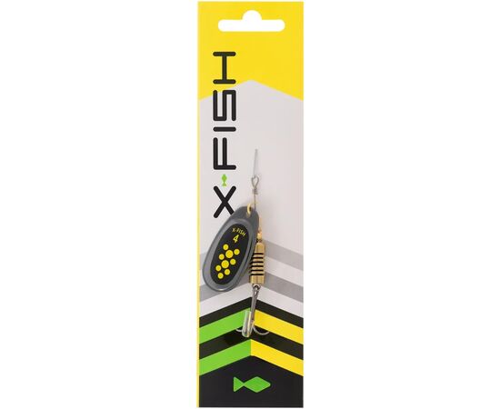 Блесна X-Fish Dark Side 9.5g 4 Nikel black lime (1917.07.25), изображение 2