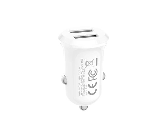 Зарядное устройство XO 2xUSB 12W white (CC67.white), изображение 3