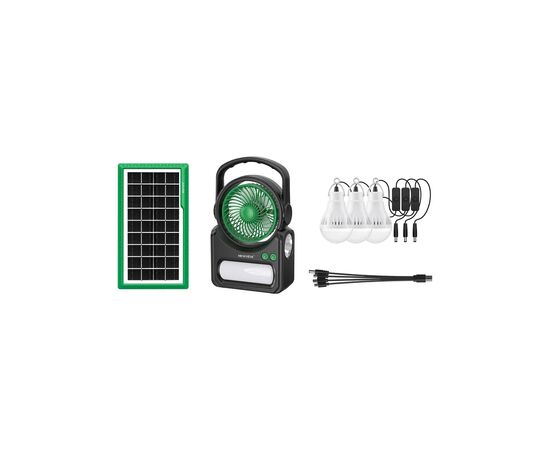 Фонарь NEWVEW з вентилятором комплект NV-T255 Solar Panel 4500mAh (NWVW-NV-T255-GN)