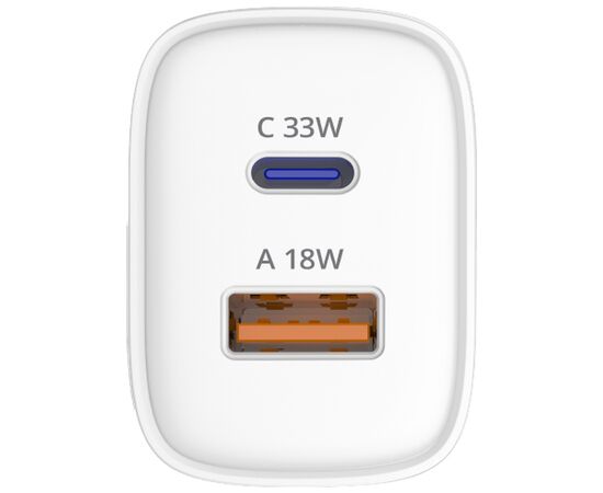 Зарядное устройство Sigma 1xUSB-C PD33W + 1xUSB QC3.0 GaN X-power PS33-01 white (4827798527719), изображение 4