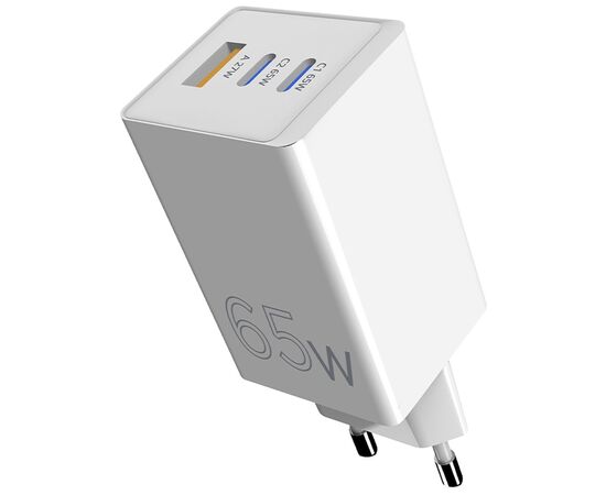 Зарядное устройство Sigma 2xUSB-C PD65W + 1xUSB QC3.0 GaN X-power PS65-01 white (4827798637715), изображение 11