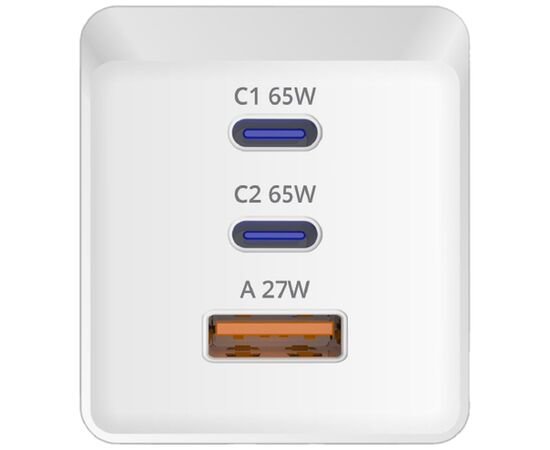 Зарядное устройство Sigma 2xUSB-C PD65W + 1xUSB QC3.0 GaN X-power PS65-01 white (4827798637715), изображение 4