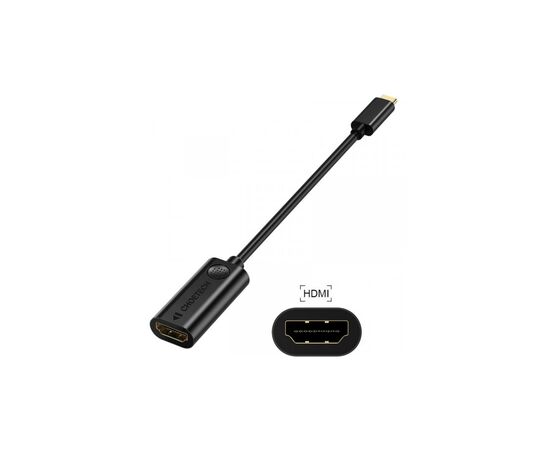 Переходник USB-C M to HDMI F 0.15m 4K60Hz black Choetech (HUB-H04BK-V5), изображение 2