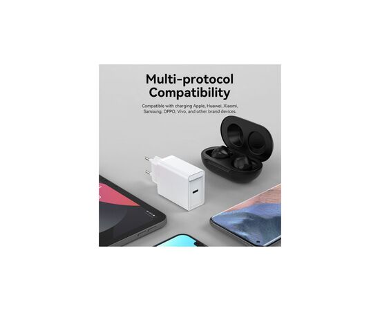 Зарядное устройство Vention 1xUSB-C PD20W QC4.0 white (FADW0-EU), изображение 5