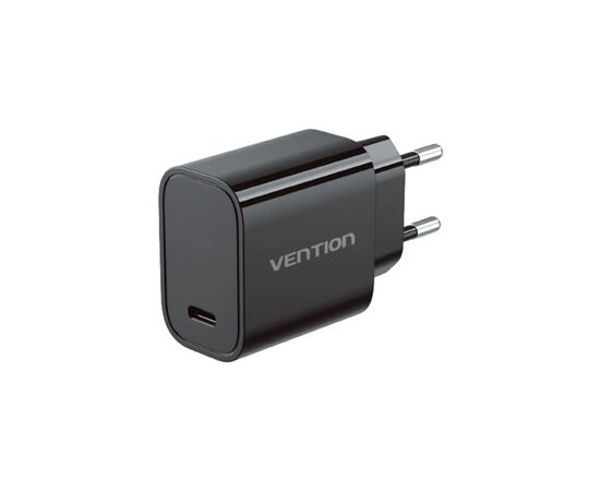 Зарядний пристрій Vention 1xUSB-C PD30W + cable USB-C to USB-C black (G18B0-EU), зображення 2