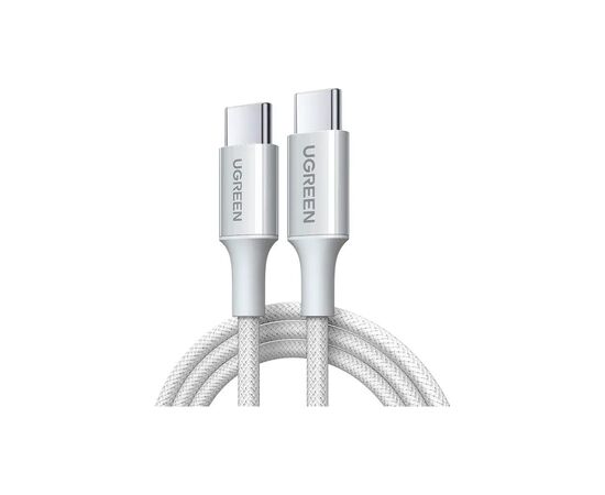 Дата кабель USB-C to USB-C 2.0m PD100W 5A braided L502 white Ugreen (35221)