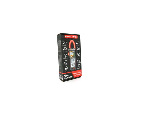 Токові кліщі ANENG PN102 V (AC/DC), A (AC), Ω, C, Hz (NCV). Data Hold, продзвонювання, тест діодів, підсвічування. (PN102)