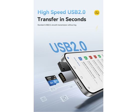 Зчитувач флеш-карт Essager USB-C + USB-A to Micro SD black (EDKTF-QW0G-P), зображення 6