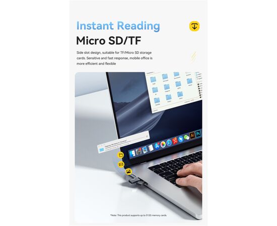 Зчитувач флеш-карт Essager USB-C + USB-A to Micro SD black (EDKTF-QW0G-P), зображення 7