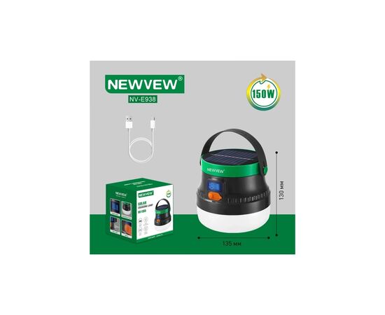 Фонарь NEWVEW NV-E938 150W Solar Panel 7800mAh Green (NWVW-NV-E938-GN), изображение 5