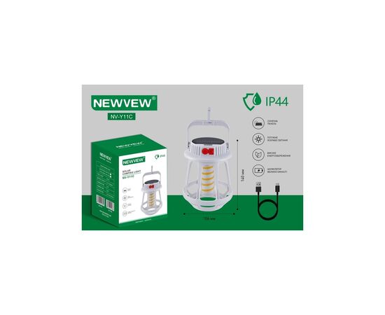 Фонарь NEWVEW NV-Y11C Solar Panel 1200mAh White (NWVW-NV-Y11-WH), изображение 6