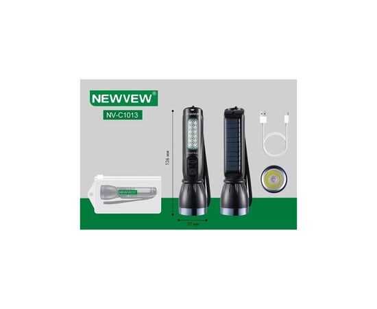 Фонарь NEWVEW NV-C1013 Solar Panel 500mAh Black (NWVW-NV-C1013-BK), изображение 3