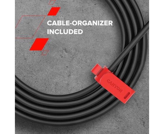 Дата кабель USB 2.0 AM to USB-C 2.0m 18W TPE black Canyon (CNS-AC18SC20B), зображення 2