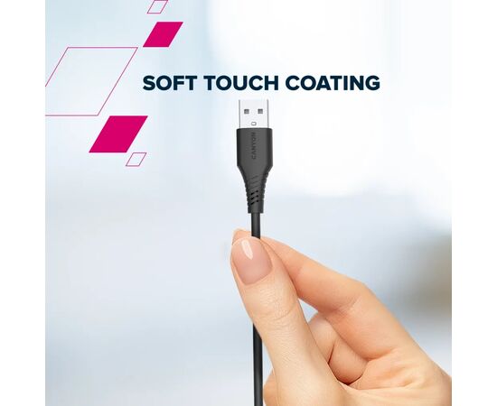 Дата кабель USB 2.0 AM to USB-C 2.0m 18W TPE black Canyon (CNS-AC18SC20B), зображення 3