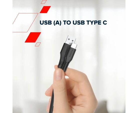 Дата кабель USB 2.0 AM to USB-C 2.0m 18W TPE black Canyon (CNS-AC18SC20B), зображення 4