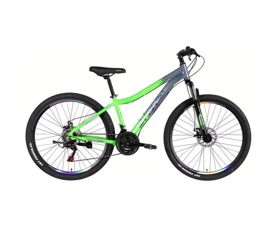 Велосипед Space 27.5" LYRA DD FR рама-15" AL 2026 сріблясто-зелений (OPS-SP-27.5-096)