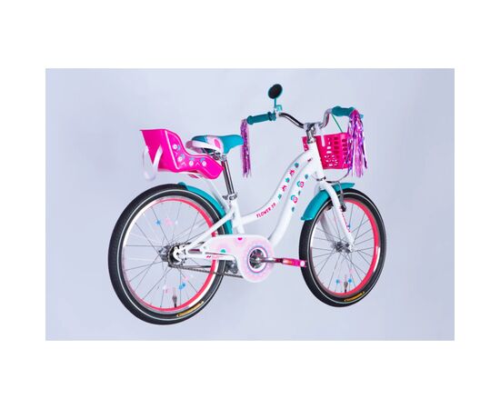 Велосипед Formula 20" Kid FLOWER PREMIUM BH рама-10" ST 2026 білий з рожевим та бірюзовим (OPS-FRK-20-244), зображення 3