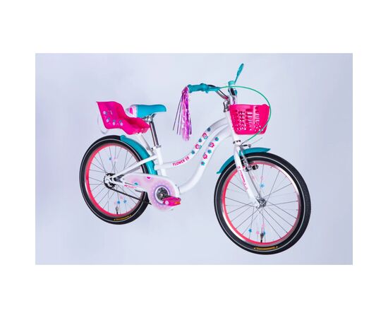 Велосипед Formula 20" Kid FLOWER PREMIUM BH рама-10" ST 2026 білий з рожевим та бірюзовим (OPS-FRK-20-244), зображення 6