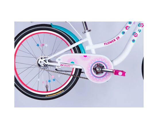 Велосипед Formula 20" Kid FLOWER PREMIUM BH рама-10" ST 2026 білий з рожевим та бірюзовим (OPS-FRK-20-244), зображення 7