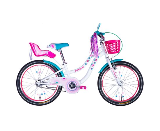 Велосипед Formula 20" Kid FLOWER PREMIUM BH рама-10" ST 2026 білий з рожевим та бірюзовим (OPS-FRK-20-244)